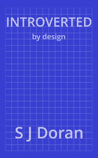 Title Introverted by design on a blueprint style background
