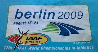 the 2009 Berlin World Athletics Championships logo on the front of my t-shirt souvenir