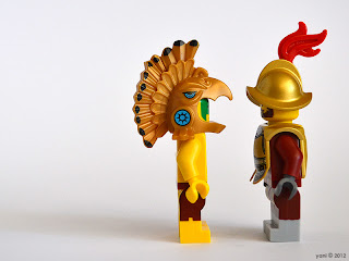 lego aztec warrior and conquistador