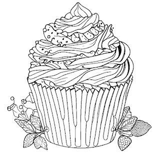 decorative cupcake coloring page