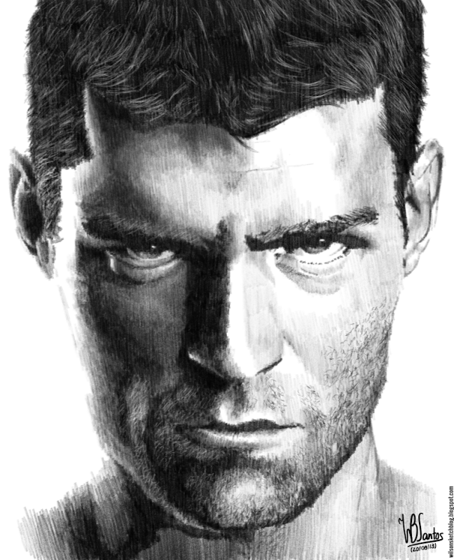 Pencil drawing of Liam McIntyre as Spartacus, using Krita 2.7 Alpha.