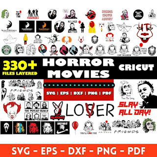 Horror Halloween Friends mega big bundle svg png clipart vector characters cricut files
