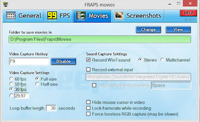 Take Screenshot of Game or Record Video with Fraps - Video Recording