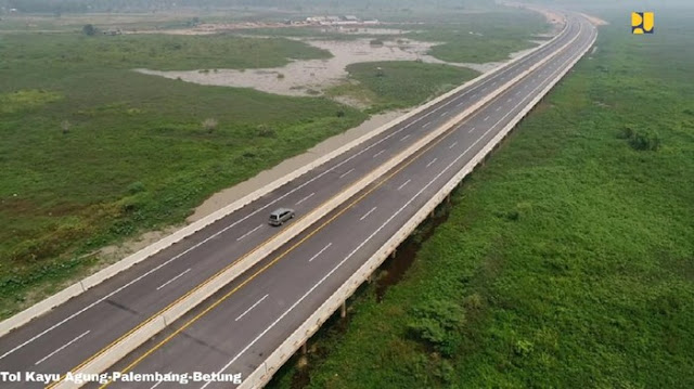 Ruas Jalan Tol Kayu Agung-Palembang- Betung tahun 2024