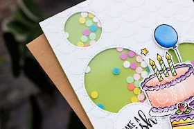 Sunny Studio Stamps: Moroccan Circles Staggered Circles Make A Wish Birthday Shaker Card by Eloise Blue
