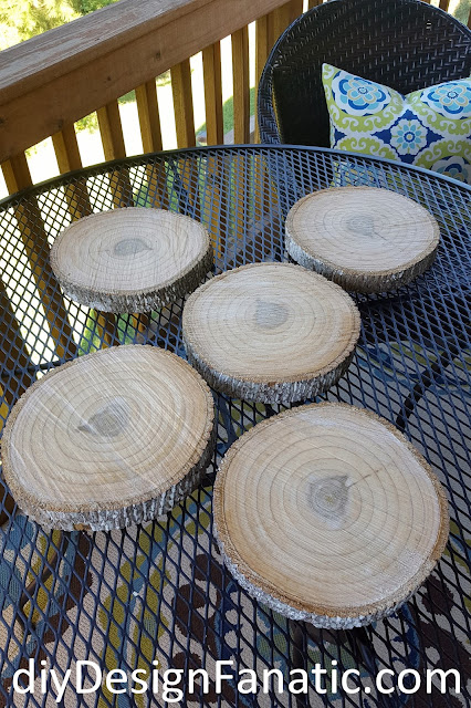 wood rounds, mountain cottage, trees, cottage, cottage style, farmhouse, farmhouse style, diy, diyDesignFanatic.com