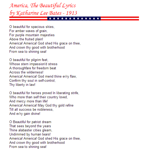  "America the beautiful" is a perfect song that you can perform in church on 4th of July.
