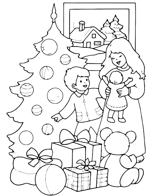 dibujos para colorear de Regalos de navidad