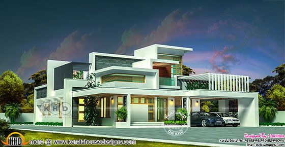 5 bedroom flat roof contemporary home in 2832 sq-ft