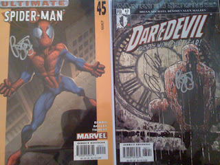 Ultimate Spider-Man and Daredevil signed by Brian Bendis