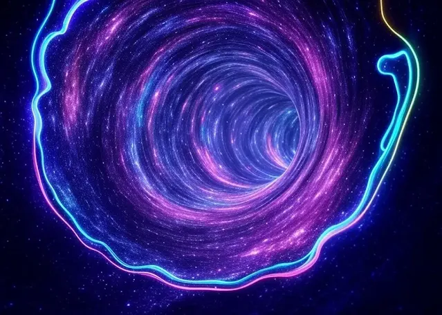An artistic depiction of an interstellar tunnel.