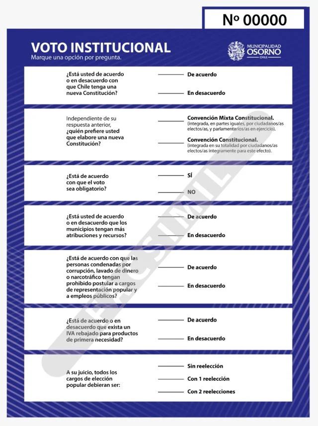 Conozca las 7 preguntas de la Consulta Ciudadana Osorno 2020