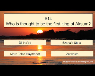 Who is thought to be the first king of Aksum? Answer choices include: Dil Na’od, Ezana’s Stela, Mara Takla Haymanot, Zoskales