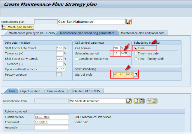 SAP PM Scheduling Period