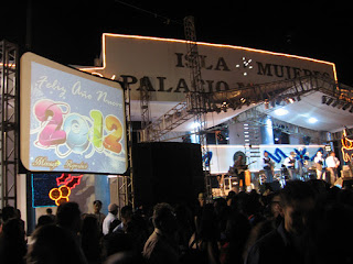 The band playing for New Year's Eve on Isla Mujeres