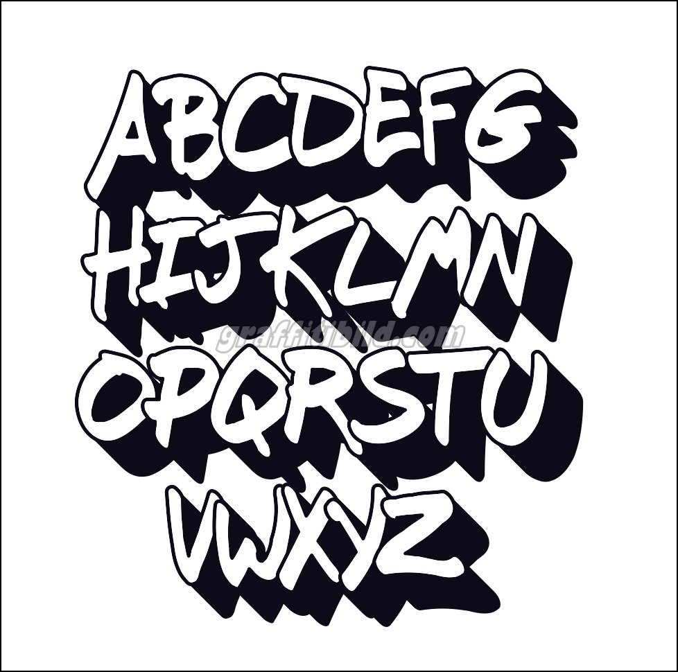 10 Coole Graffiti Abc Buchstaben Ausdrucken Kostenlos Graffiti Schrift Und Bilder