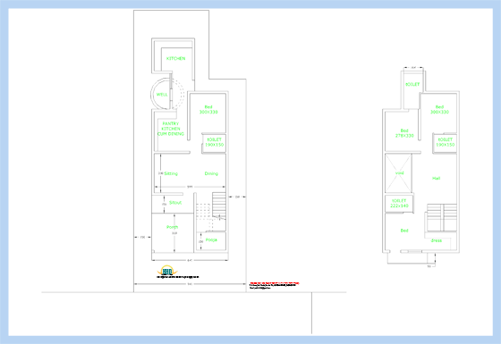 Floor plan of 1850 square feet modern kerala home - May 2012