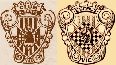 Dos diseños del escudo del Vic