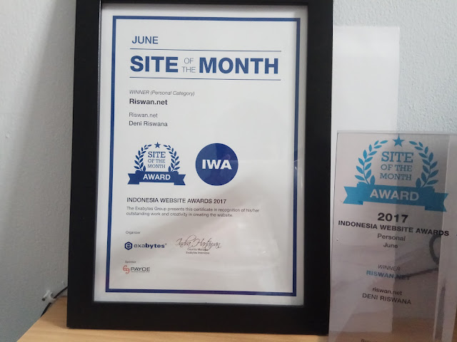 Riswan.net Raih Penghargaan Indonesia Website Award (IWA) 2017