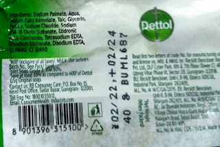 This is the image of ingredients list of the soap Dettol (Original).