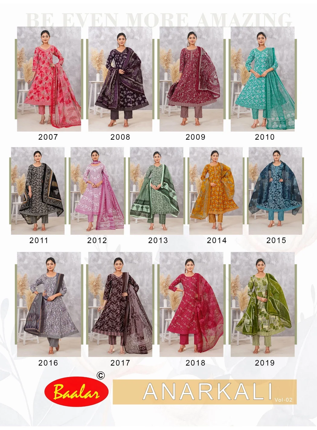 Vol 2 Baalar Cotton Readymade Anarkali Suits