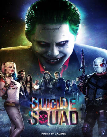 Poster Of Suicide Squad 2016 English 600MB EXTENDED BRRip 720p ESubs HEVC Free Download Watch Online Downloadhub.Net
