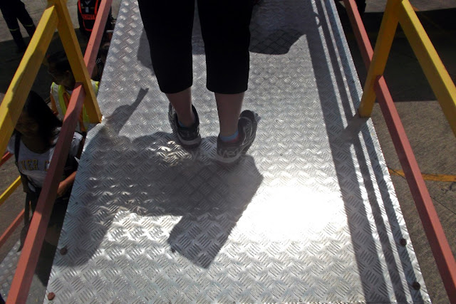 the air ramp's metal material is slippery even on a sunny day