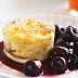 Chilled panettone puddings with poached spiced cherries Recipe