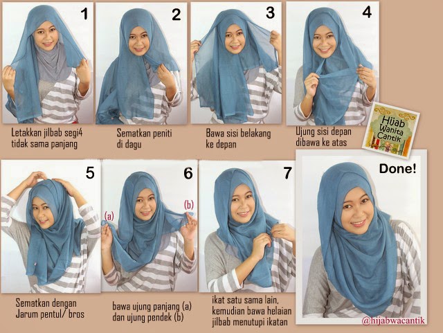 Cara Memakai Jilbab Segi Empat Sederhana  Model Jilbab