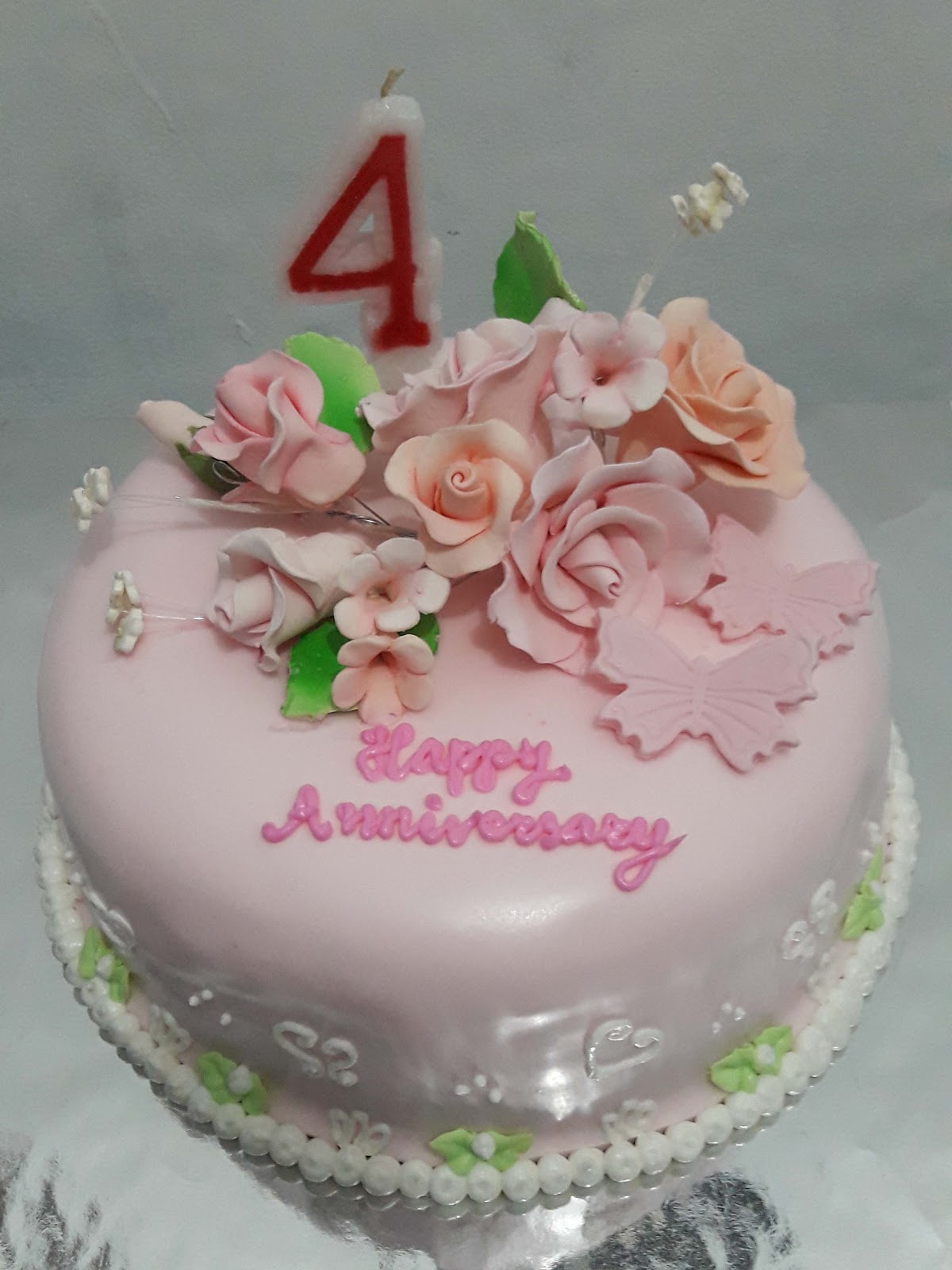 Orchid Cake Anniversary Cake Kue  Tart  dgn hiasan  Pengantin 