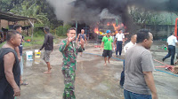 Bus Terbakar di Trangkil, Anggota TNI dan Warga Bantu Padamkan Api