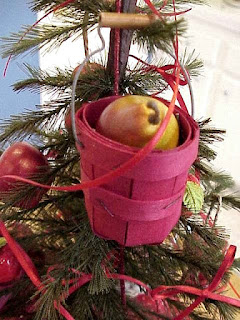 Christmas Tree with Baskets, Fruits Image