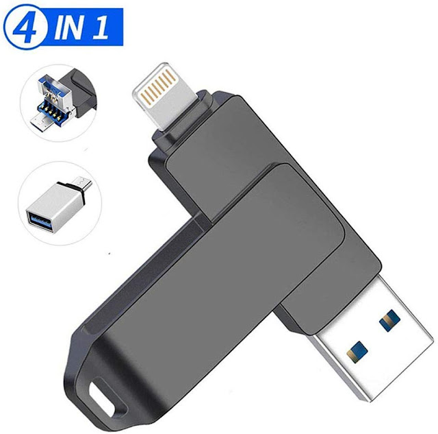 Best USB Flash Drive for iphone,256GB 4 in 1 iPhone Memory Stick