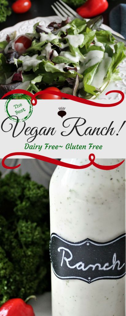 This Dairy Free Ranch Dressing is vegan, gluten free, cholesterol free, and can be made soy free too. thehiddenveggies.com