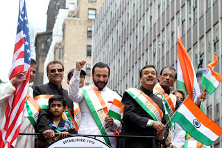 Saif Ali Khan and Anil Kumble at India Day Parade in USA