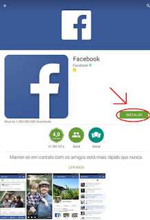 Instalação do Facebook no celular