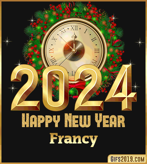 Gif wishes Happy New Year 2024 Francy