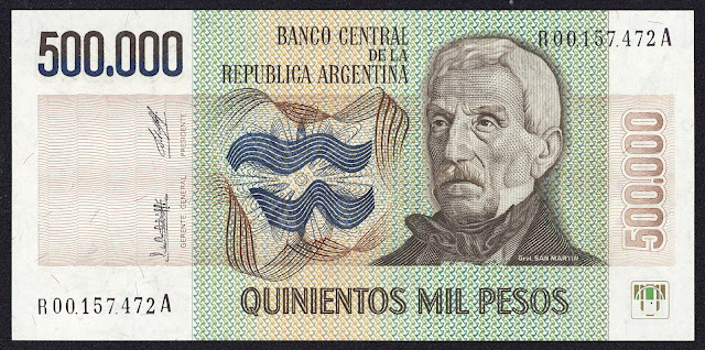 Argentina Banknotes 500000 Pesos banknote 1980 General Jose de San Martin