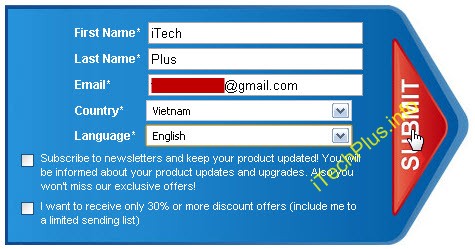 Điền thông tin vào form cung cấp và nhấn Submit 