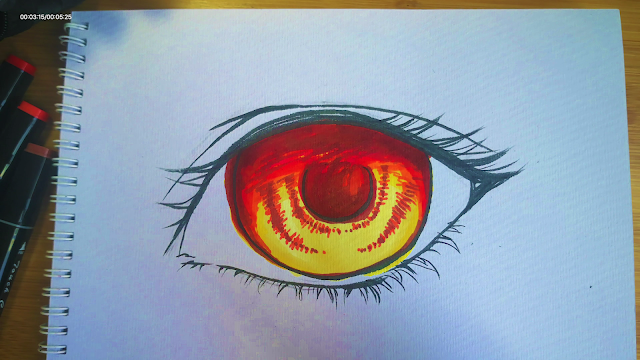 How to draw an eye with mark pen for beginner, step by step tutorial easy