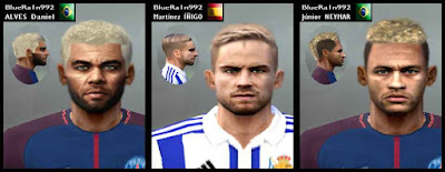 PES 6 Neymar, Dani Alves e Íñigo Martínez Faces New (Cabelo Louro)