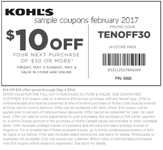 Kohls coupons february 2017