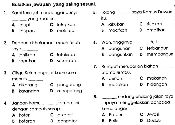 Marilah Belajar Bahasa Malaysia: Latihan