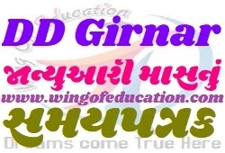 Std-1 To 12 Home Learning DD Girnar Timetable January-2022