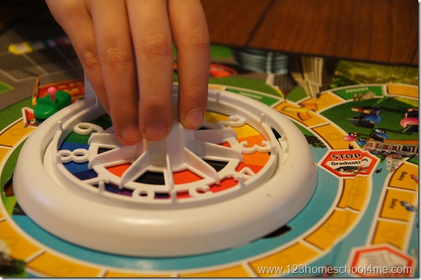 the best part about The Game of Life game is spinning the wheel.