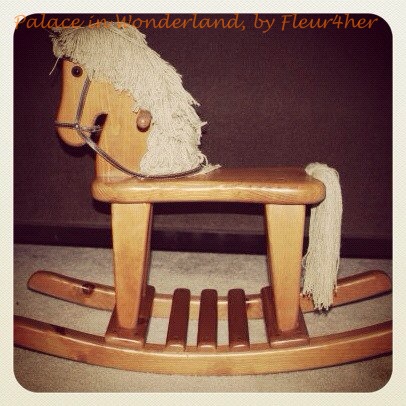 Vintage rocking horse, Annie Sloan Chalk Paint, dark wax, fleur4her, Palace in Wonderland