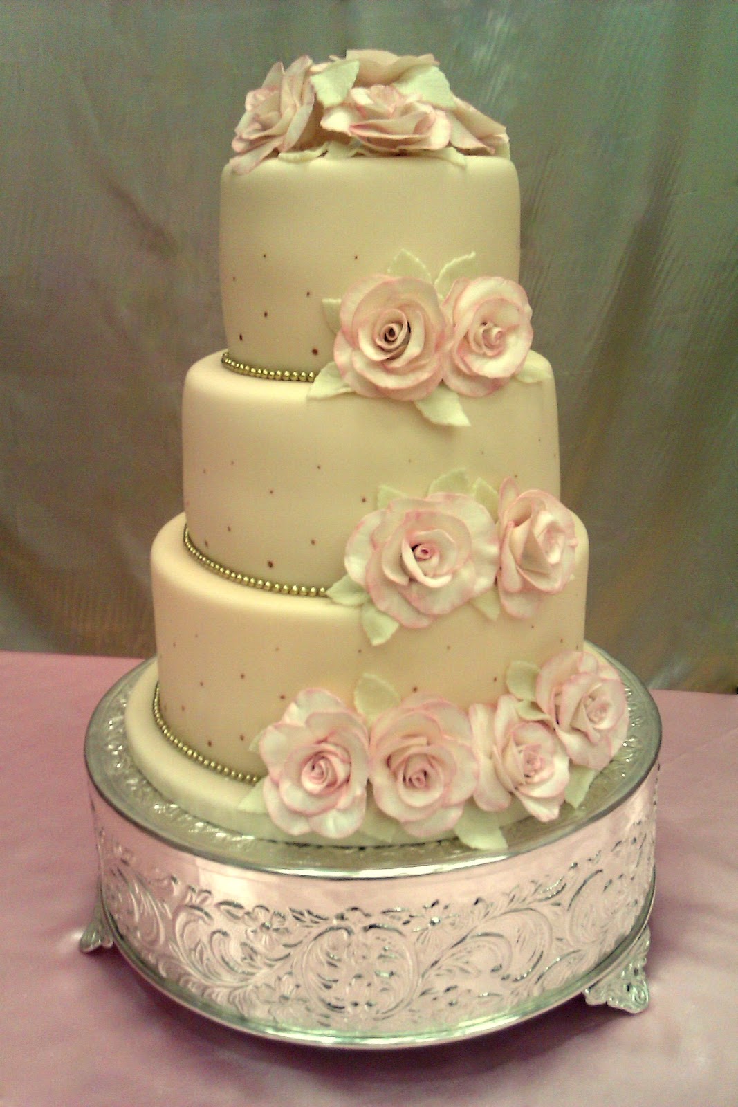 Custom Cakes  By Stef Vintage  Rosette Wedding 