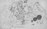 Conversion of Saul by Nicolas Poussin - Christianity Drawings from Hermitage Museum