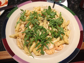 prawn and chicken alfredo