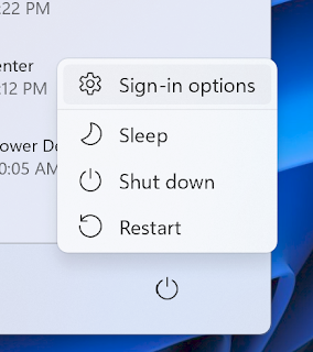 Sig-in Option Windows 11